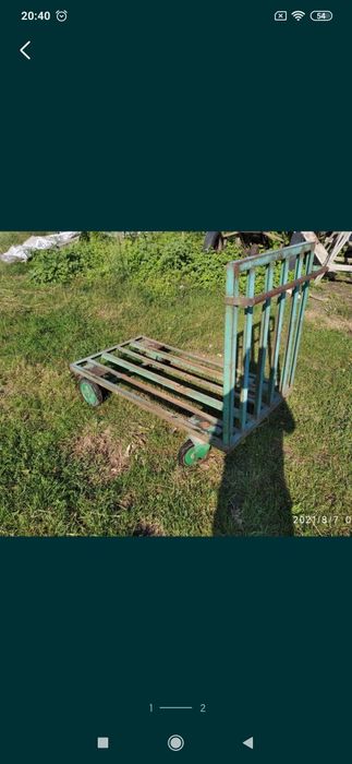 Wózek transportowy magazynowy towarowy duży 125x63cm koła obrotowe
