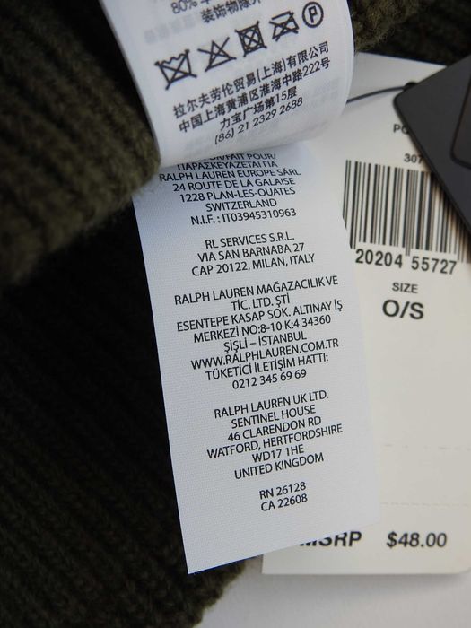 Новая шапка POLO Ralph Lauren 100%оригинал шерсть унисекс США хаки