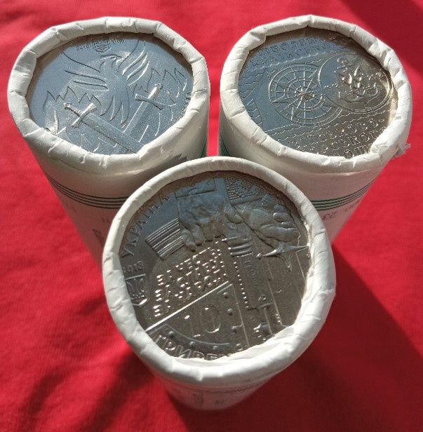 набір з 27  РІЗНИХ монет ЗСУ 2018 - 2025 рр. з ролів (також є альбоми)