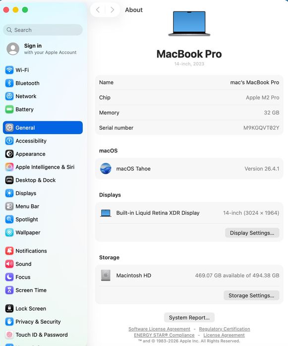 MacBook PRO 14 M2 Pro 10 CPU/ 19 GPU/ 32 RAM/ 512 Space gray Z17G002HU