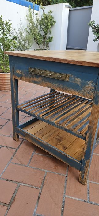 Ilha bancada cozinha rustica antiga