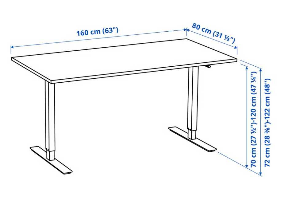 Secretária sentado/em pé, branco manual