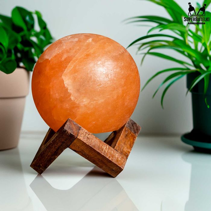 Lampa solna KULA na stojaku 4 kg z soli himalajskiej