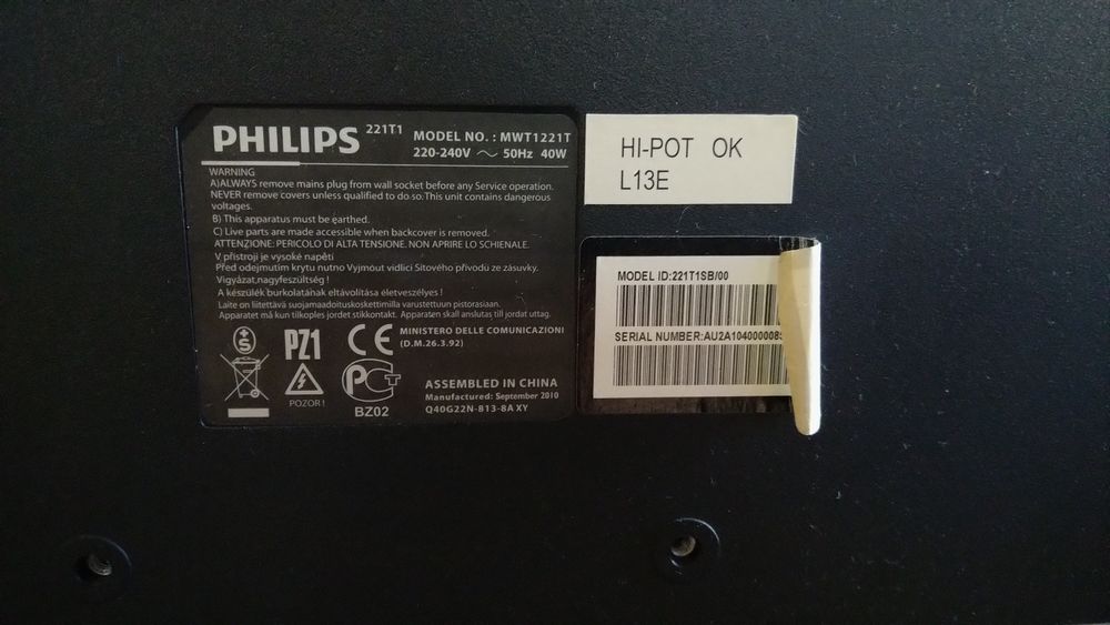 Philips 221t1 Monitor lcd z tunerem telewizyjnym