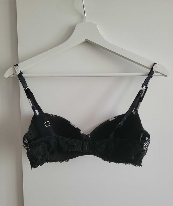 Intimissimi biustonosz Sofia 75B czarny w białe kropki koronka pinup