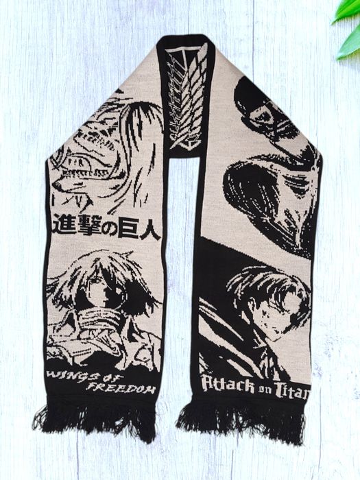 Акриловий шарф аніме Атака Титанів 150см новий дизайн від Docent.shop