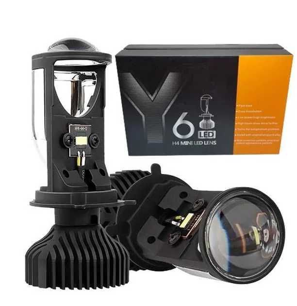BI-LED линзы Y6 H4 50/80W 12-24V 5000K 8000 Lm. Гарантія пів року