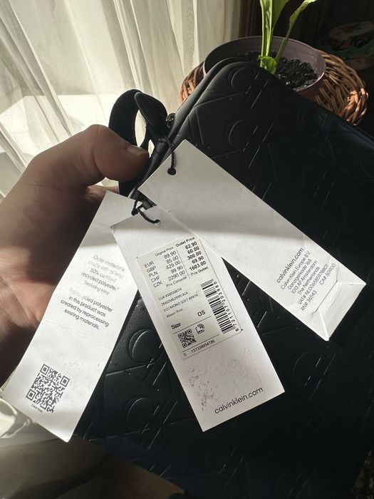 Сумка через плече чоловіча Calvin Klein Jeans Monogram Soft Flatpack 22 AOP Black (ZM0ZM02999)