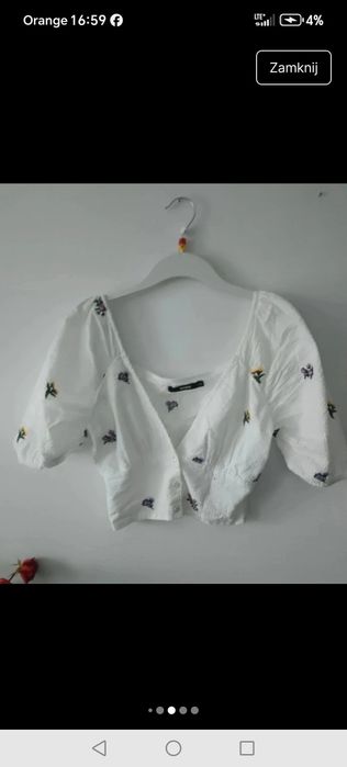 Cropp top z odkrytymi ramionami bluzka krótka 100%bawełny