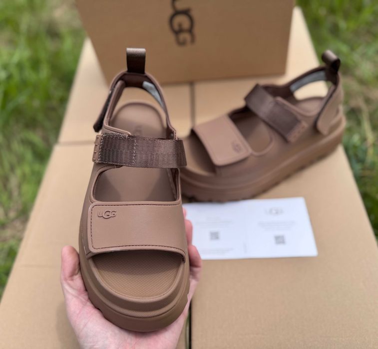‼️Останні Розміри‼️Оригінал / Босоніжки UGG Goldenglow Sandals Brown / Сандалі Угг / Уггі / Босоножки Угги