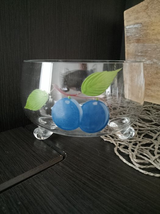 Salaterki pucharki na deser owoce cukierki z PRL-u