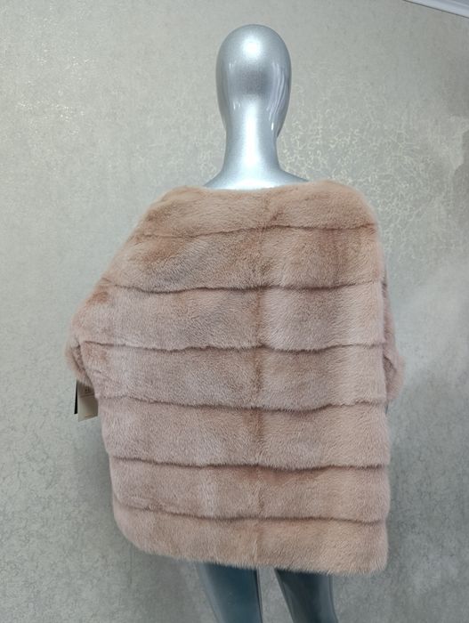 НОВА норкова шуба, шубка, напівшубок, светр. Рожева пудра. Італія.