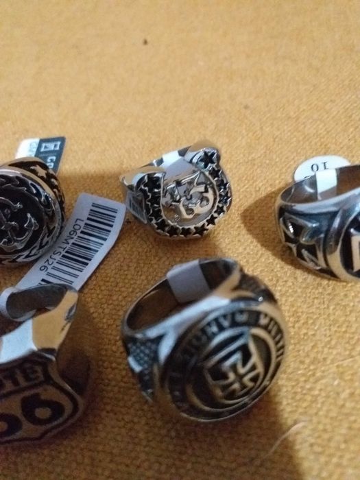 5 Anéis  Masculino em Aço Inoxidável , Vários tamanhos
