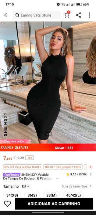 vestido preto, tamanho S