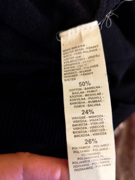 Czarny sweter męski klasyczny, L