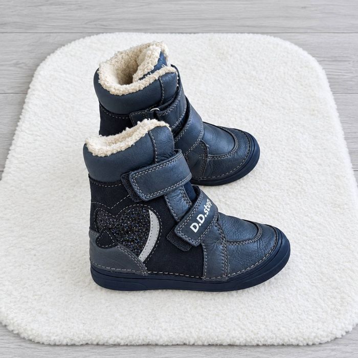 Зимові черевики ботінки сапожки dd step 26 - 27  р. (17 см) натуральна шкіра, утеплені, стан дуже хороший Barefoot