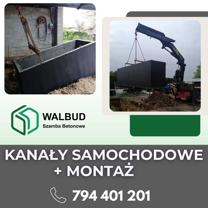KANAŁ samochodowy betonowy, Szambo betonowe SZAMBA Piwnice