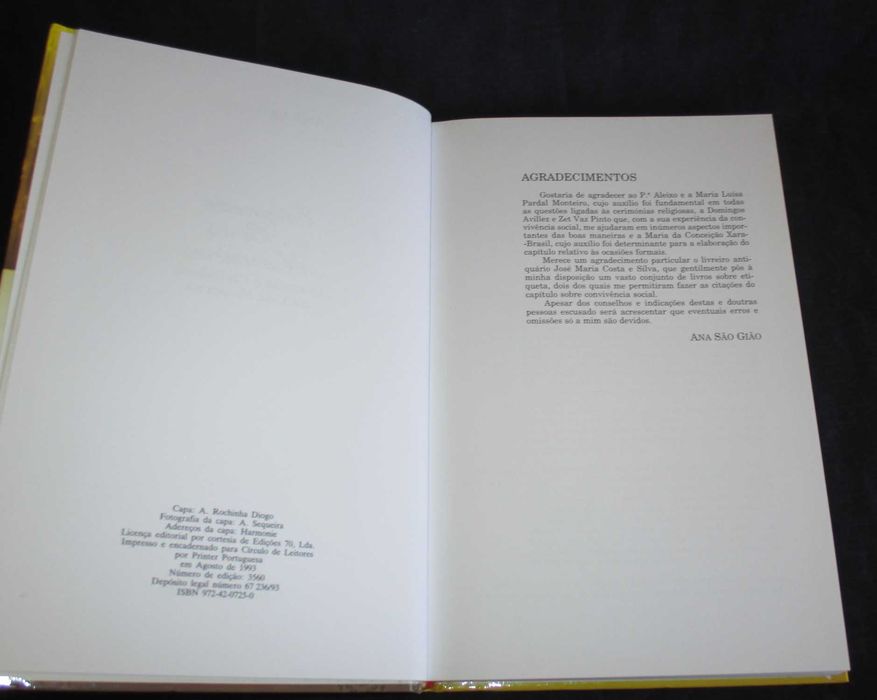Livro Etiqueta e Boas Maneiras Ana São Gião