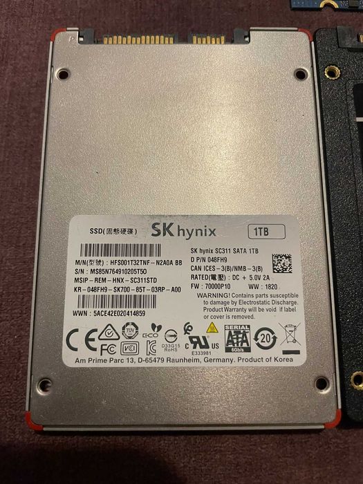 SSD SATA 3 розмір "2.5" NVMe m2 2280 і m2 sata 2280 обєми 1TB 1000GB