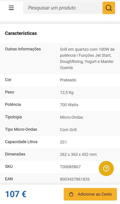 Microondas Whirlpool NOVO