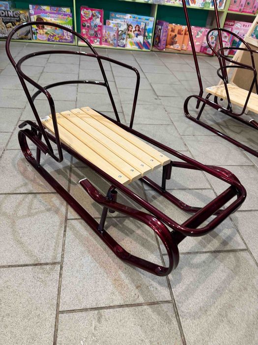 Санки Сані Санчата Королівські з ручками Бордові