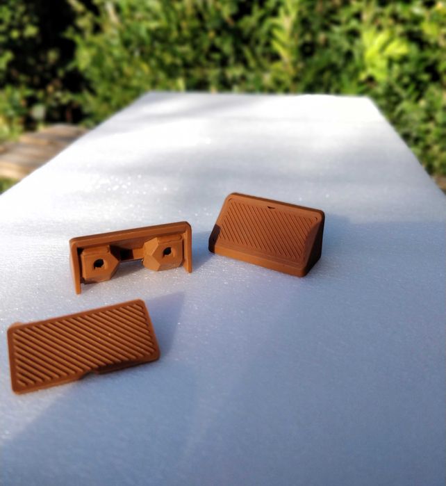 Fixador para móveis com tampa - Castanho