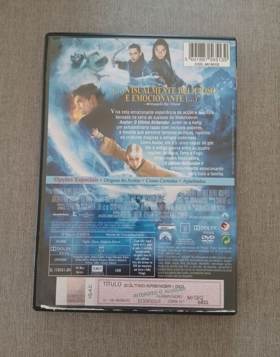 O último airbender dvd