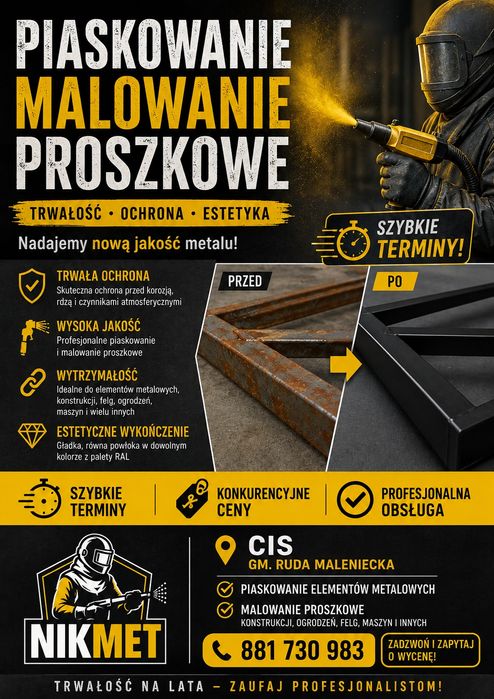 Malowanie proszkowe / Piaskowanie / spawanie elementów