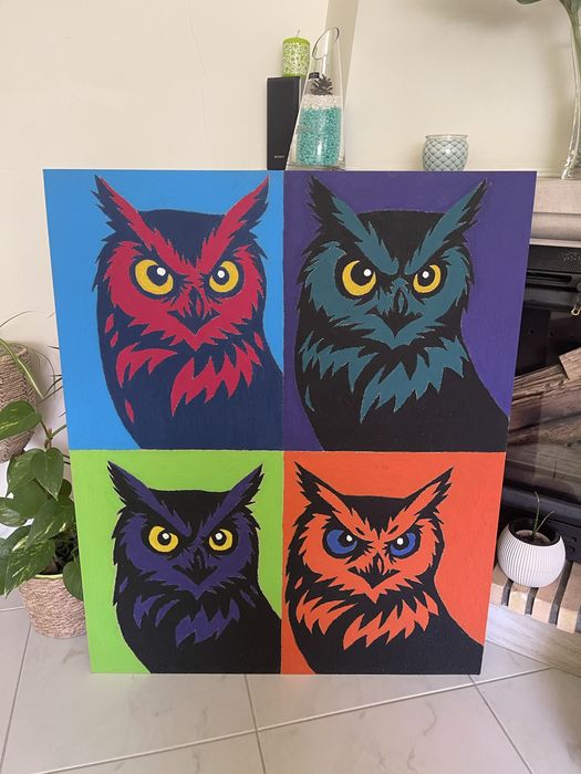 Quadro Pop Art Corujas