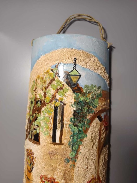 Telha Decorativa em Barro Pintada à Mão – Arte Tradicional e Única