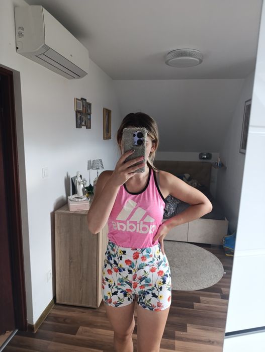 Spodenki szorty kwiaty wysoki stan modne letnie XS s