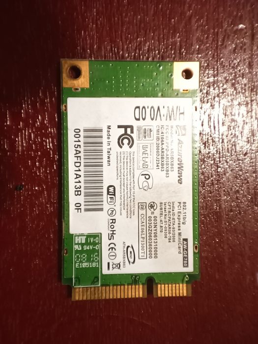 WiFi модуль AzureWave AR5BXB63 802.11b/g  для ноутбука