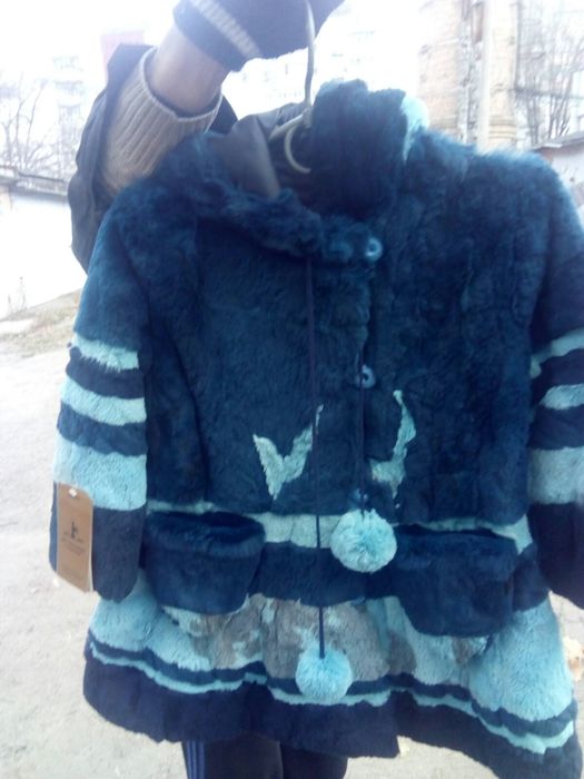 Шуба дитяча з натурального хутра (кролик), український виробник