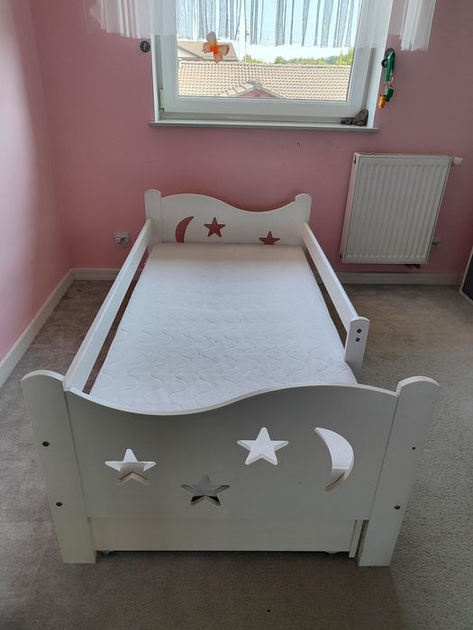 2 x Łóżko dziecięce 160x80 drewno + Materace