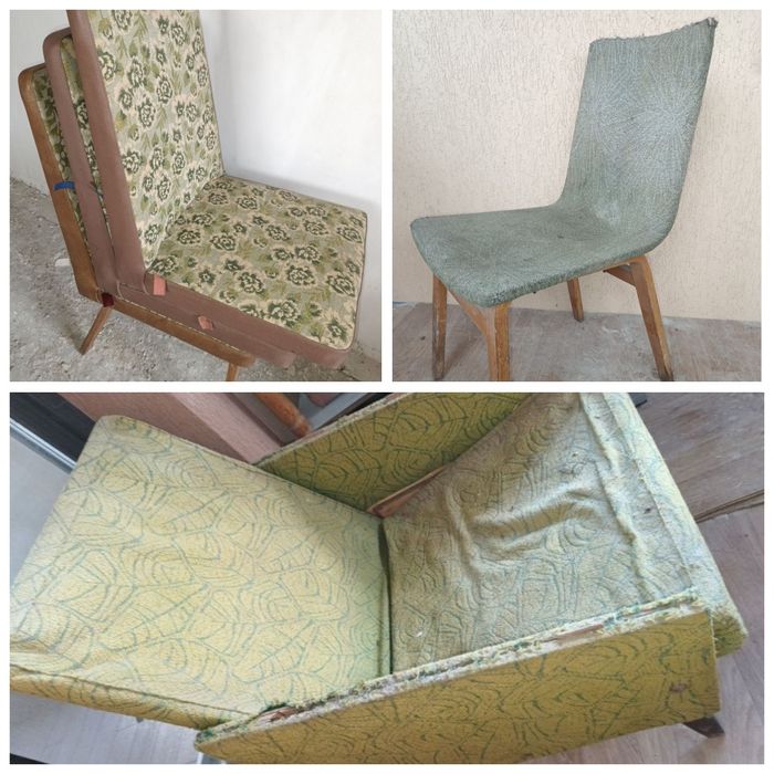 Стул деревянный СССР. Кресло-кровать раскладное. Диван книжка.