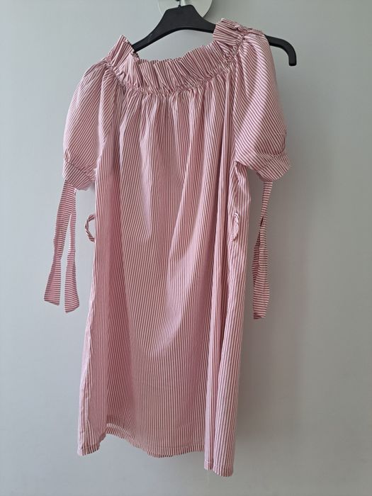 Vestido s bordeaux e branco