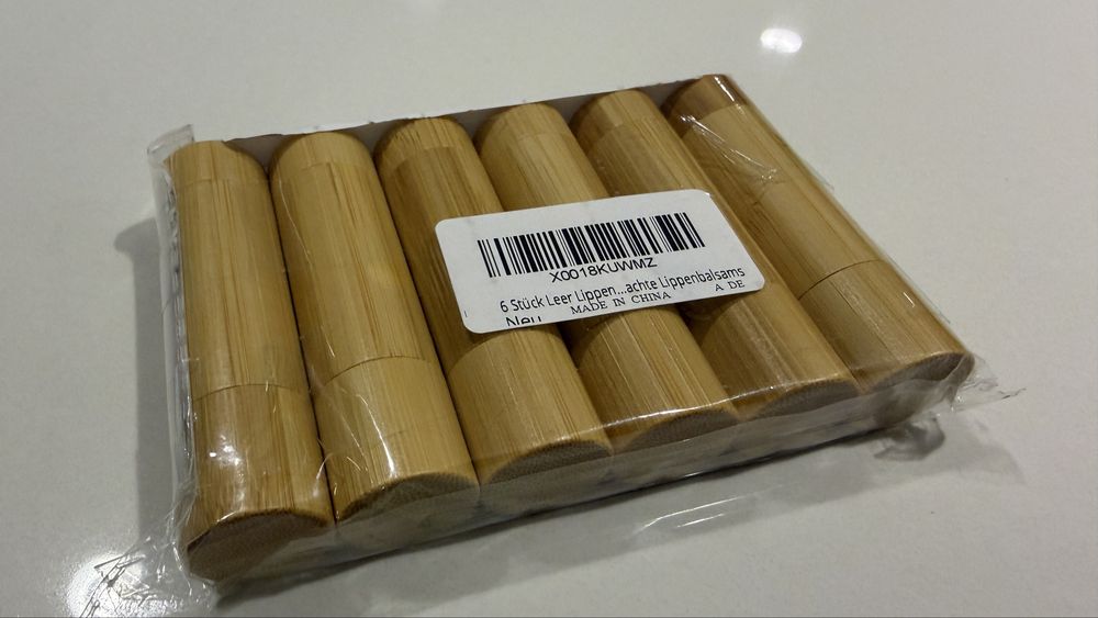 6 unidades Bambu vazias de bálsamo labial