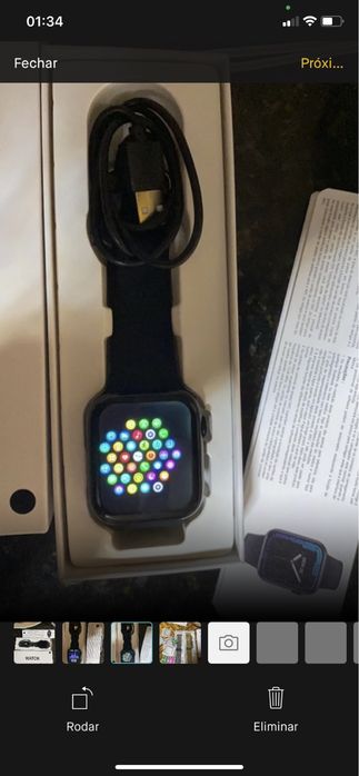 Relógio iwo 14 pro HW67 com braceletes e películas