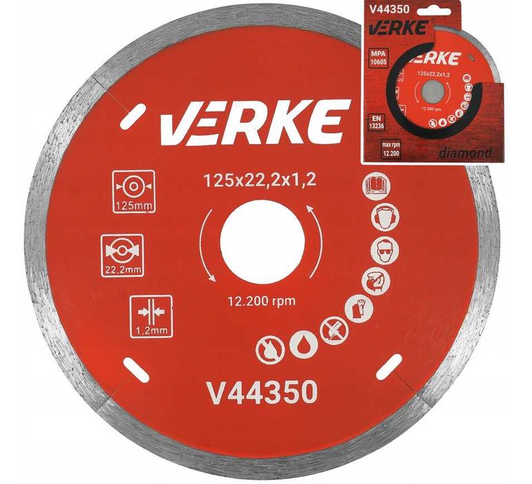 Tarcza diamentowa 125 mm 1,2 mm Szlifierka Verke