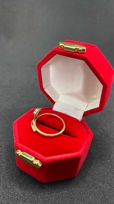 Złoty Pierścionek z różowym kamieniem 14ct 583, 2,70g, rozmiar: 16