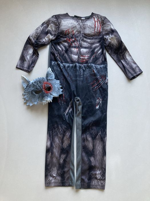 Strój karnawałowy przebranie halloween wilkołak wilk 122/128 cm