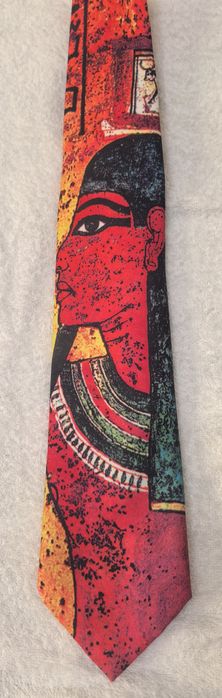 krawat Ralph Marlin Novelty z motywem egipskiego faraona.