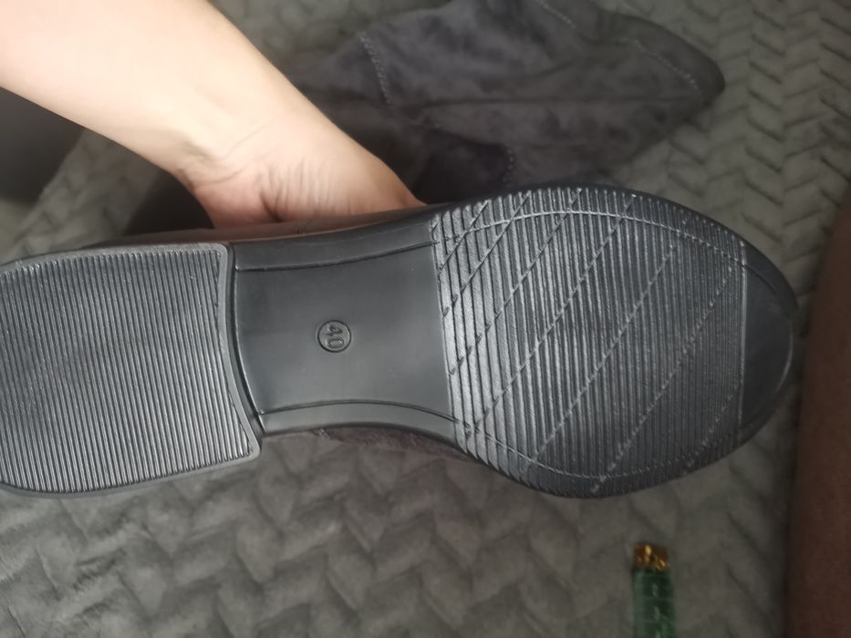 Nowe długie szare zamszowe kozaki botki śniegowce damskie 40