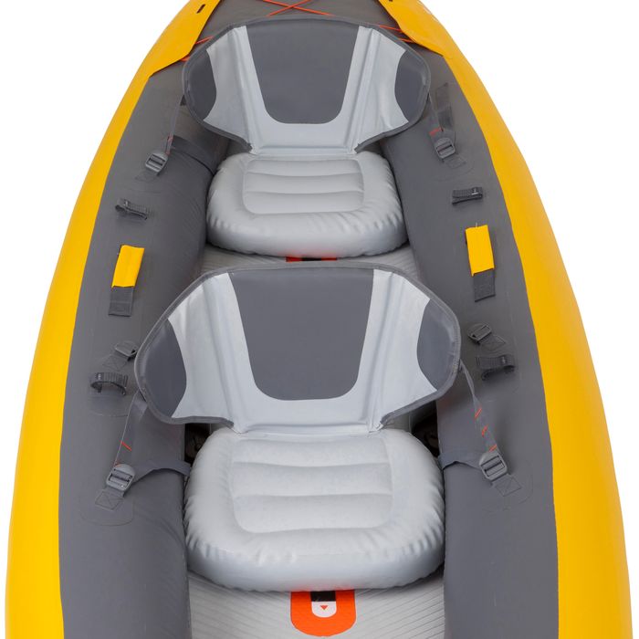 Canoa kayak insuflável 2 lugares - Tribord 100+ Amarelo