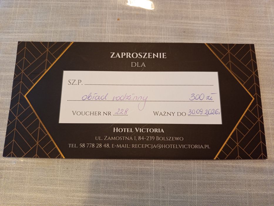 Voucher obiad hotel Victoria