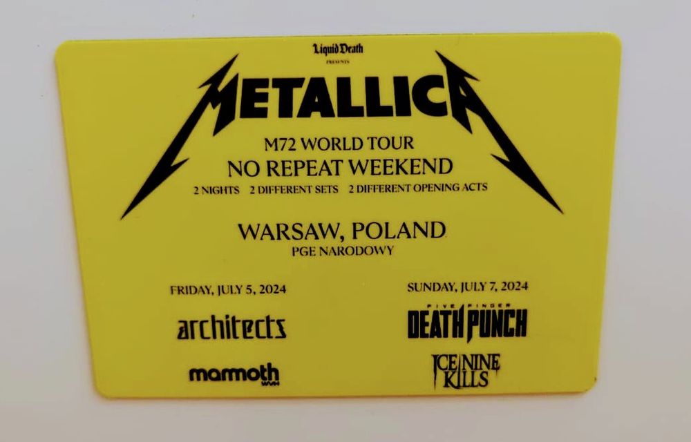 Metallica- Bilet Pamiątkowy+Smycz+Magnes