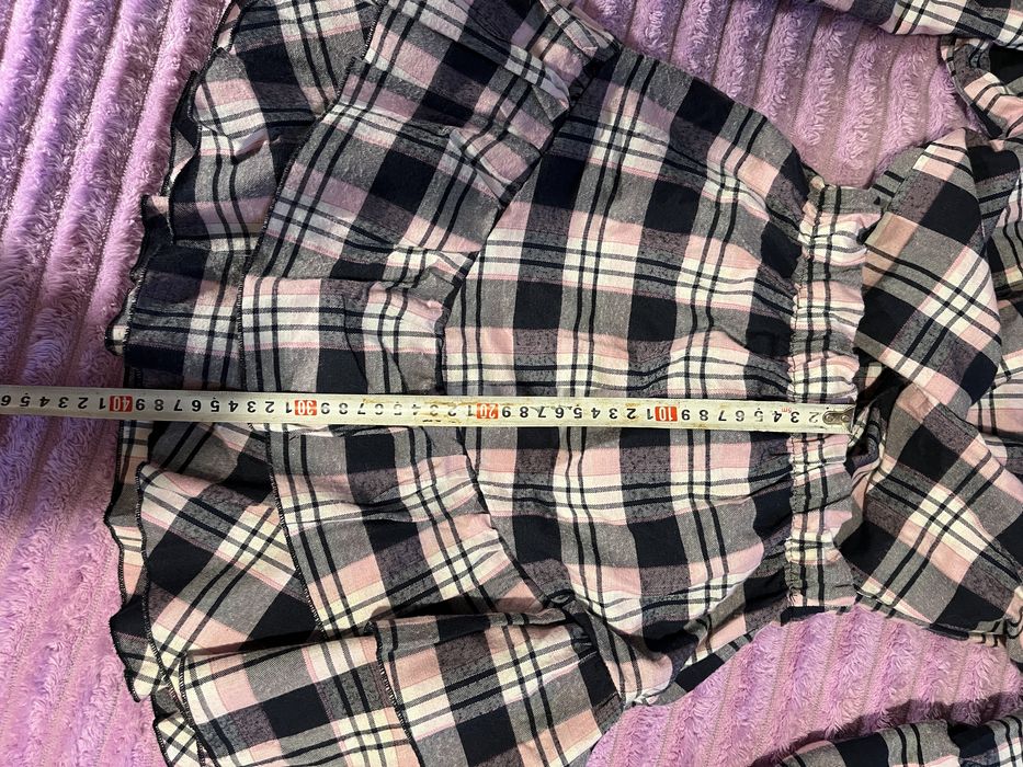 Костюм в клетку юбка рубашка S