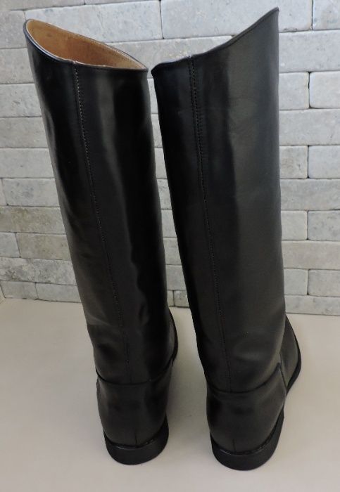 Oficerki wysokie skórzane szklanka - pod wymiar