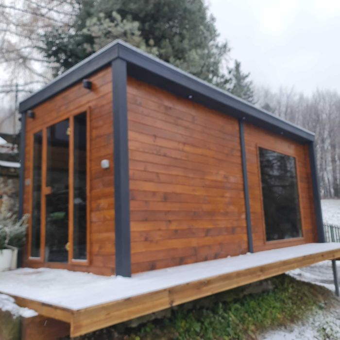 sauna ogrodowa z przedsionkiem, spa zewnętrzne premium, producent