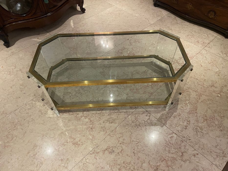 Mesa de centro de vidro vintage